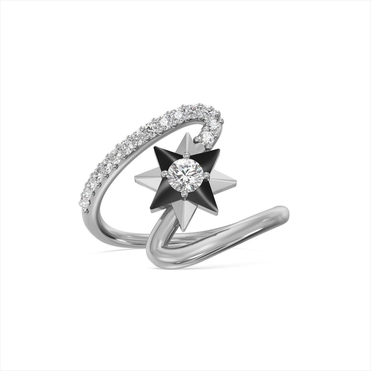 Twilight Star CZ 925 Silver Ring
