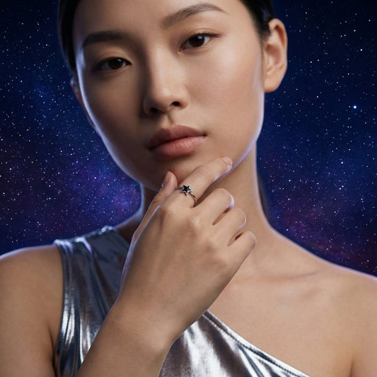 Black Star 925 Silver Ring