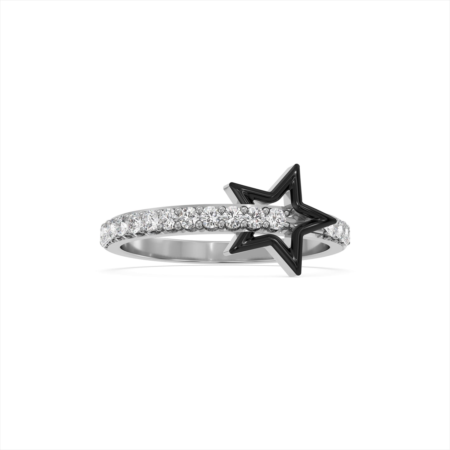 Starlight Noir CZ 925 Silver Ring