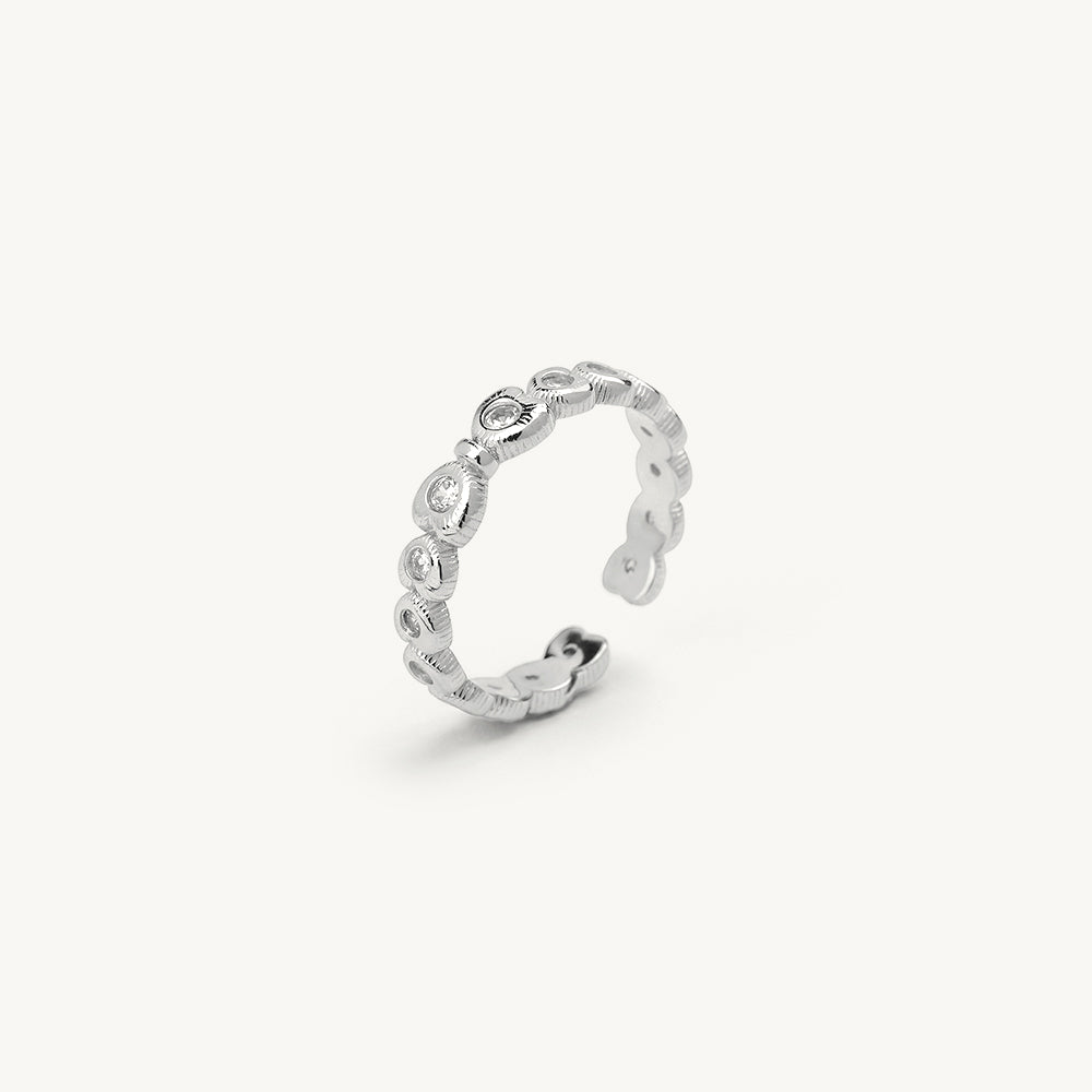 Elegant Heart Eternity 925 Sterling Silver Band Ring