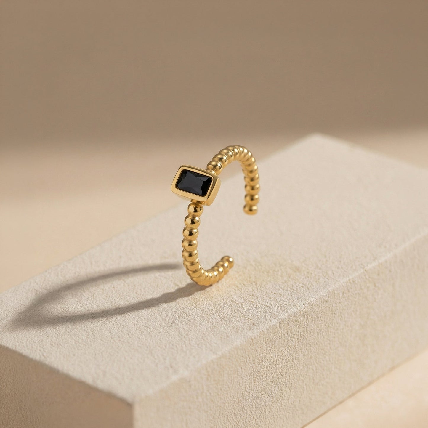 Noir Motif Bead Ring
