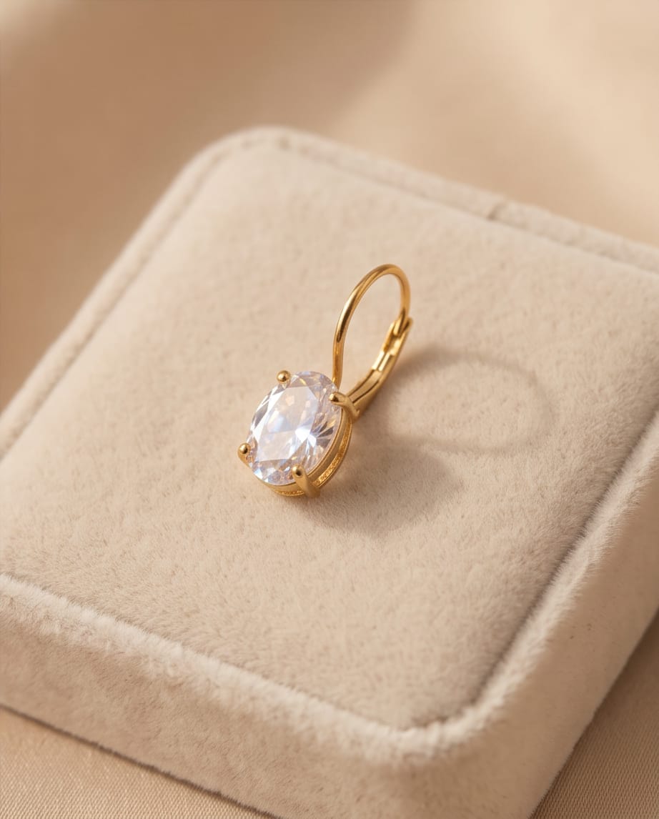 Gold Diamond Princess Earrings