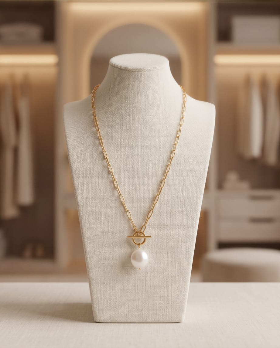 Pearl Gold Circle Chain