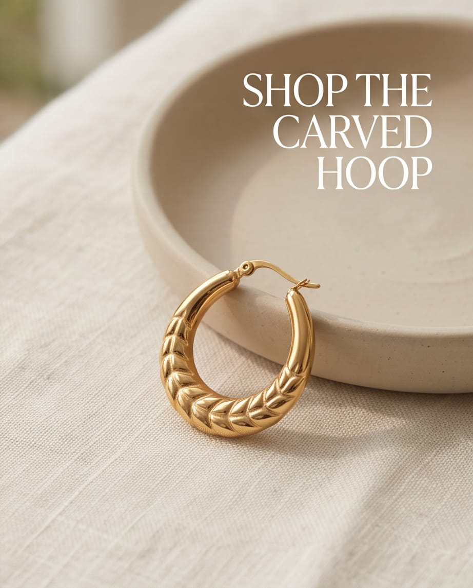 Gold Leafy Hoops