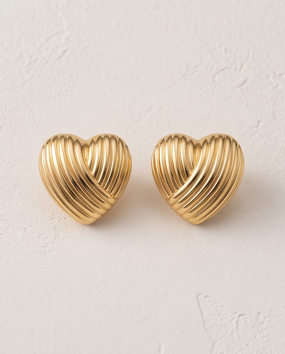 Gold Solid Heart Earrings