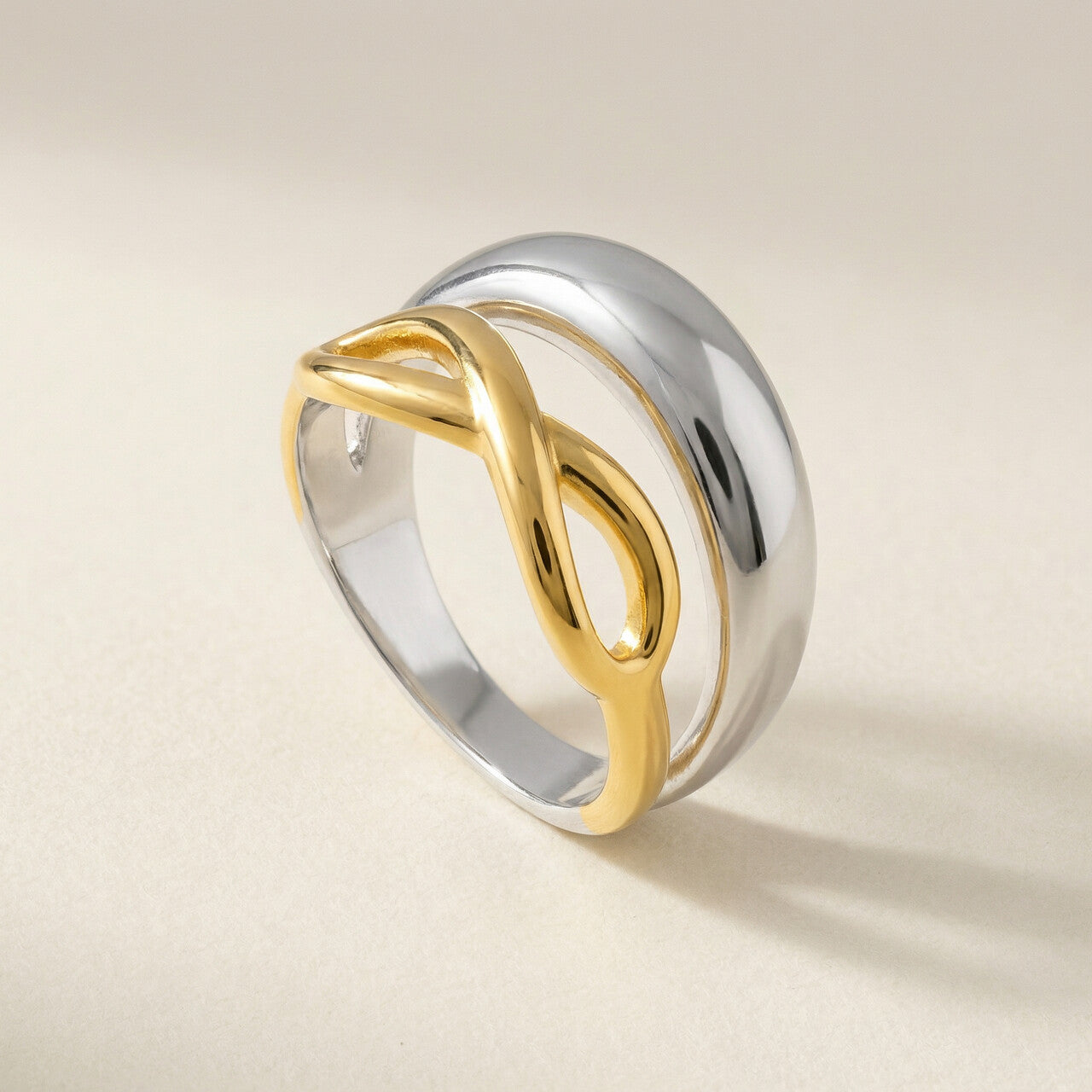 Dual Tone Auric Infinity Ring