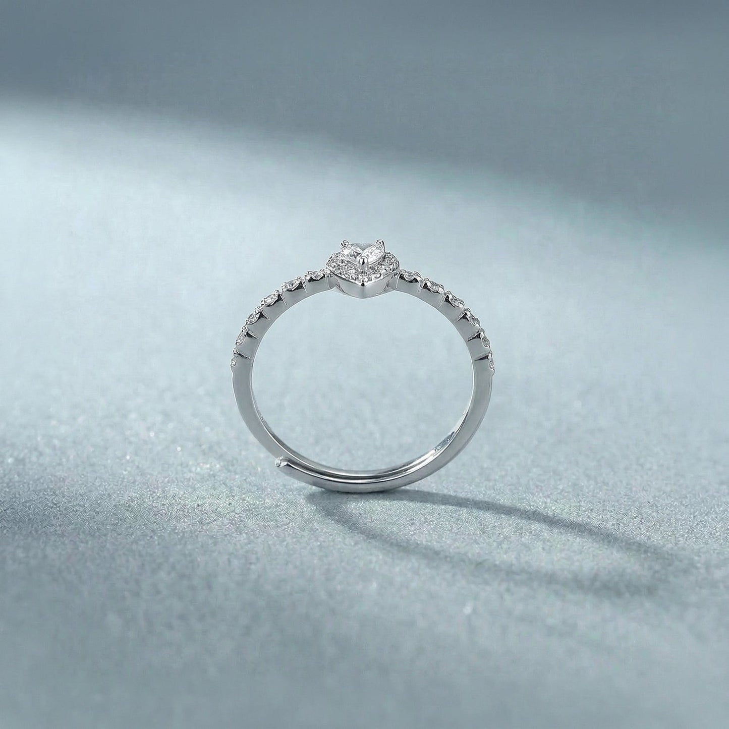 Mini Heart Sparkline 925 Sterling Silver Ring