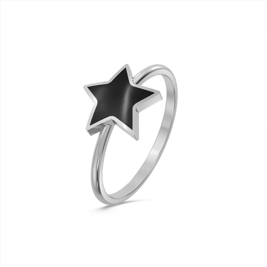 Black Star 925 Silver Ring