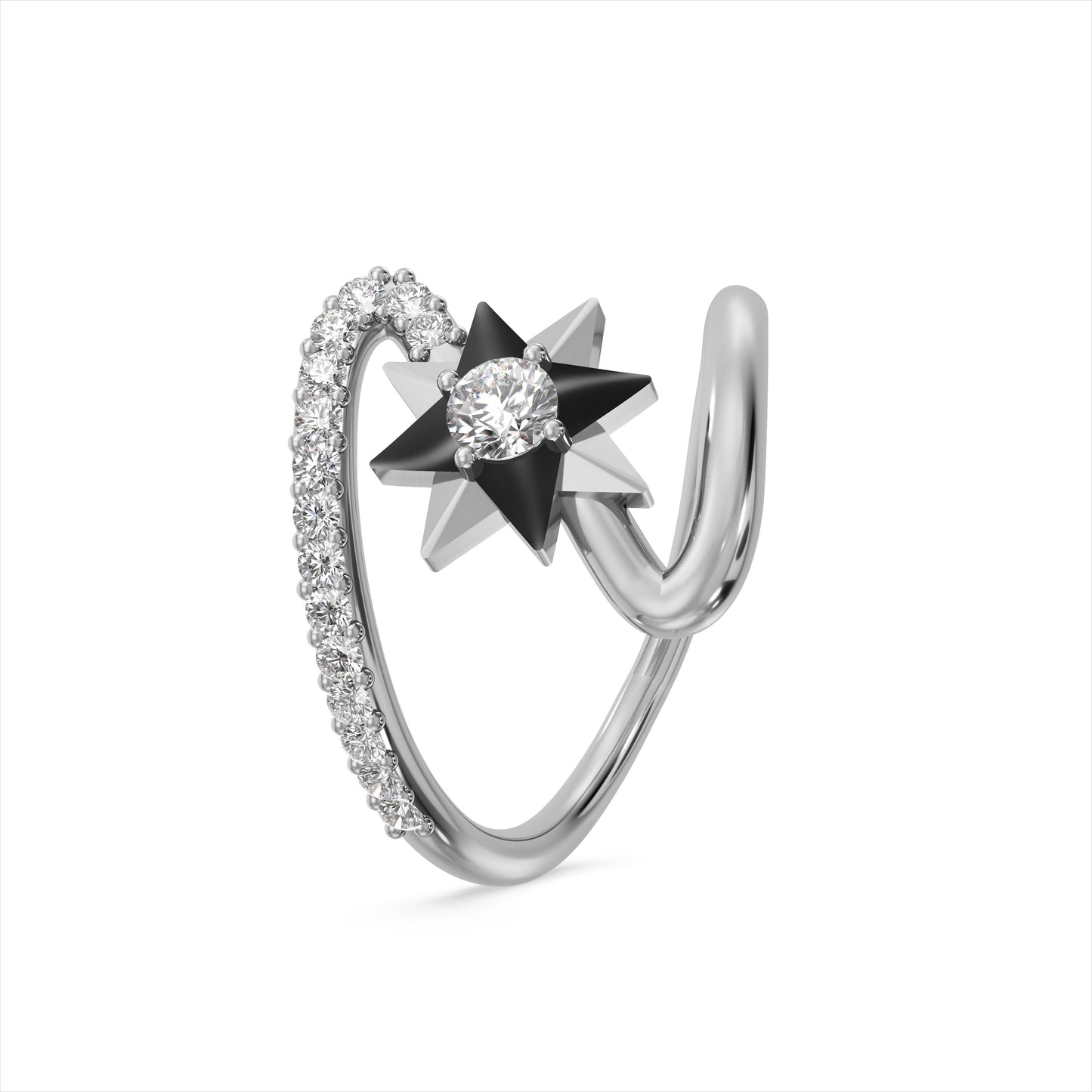 Twilight Star CZ 925 Silver Ring