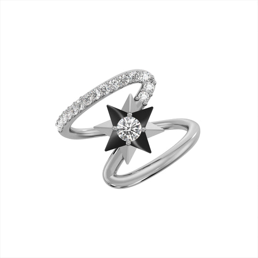 Twilight Star CZ 925 Silver Ring