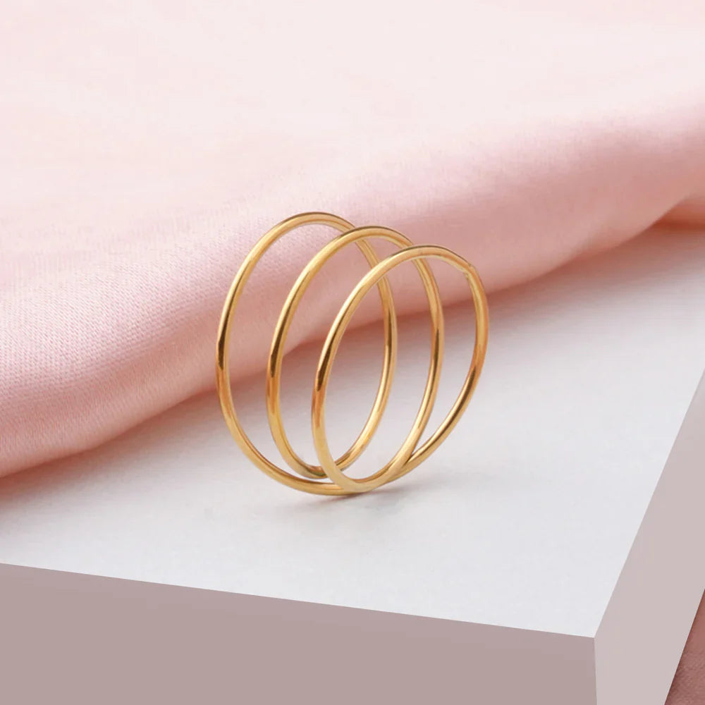 Luxe Layer Stacked Golden Ring