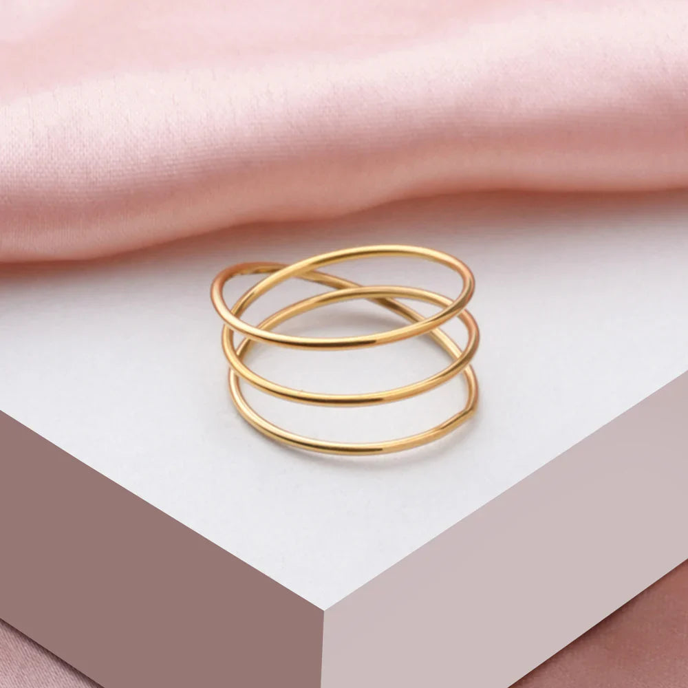 Luxe Layer Stacked Golden Ring