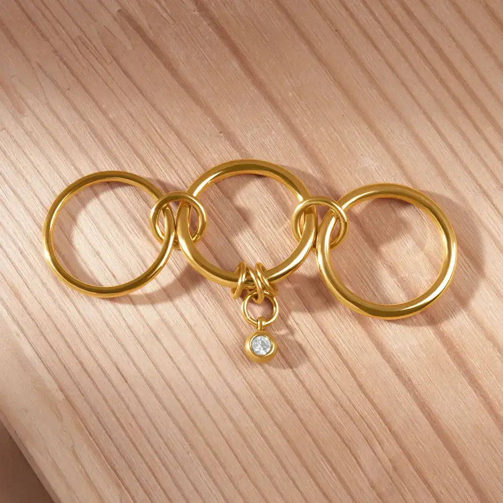 Stacked Round Hoops Ring
