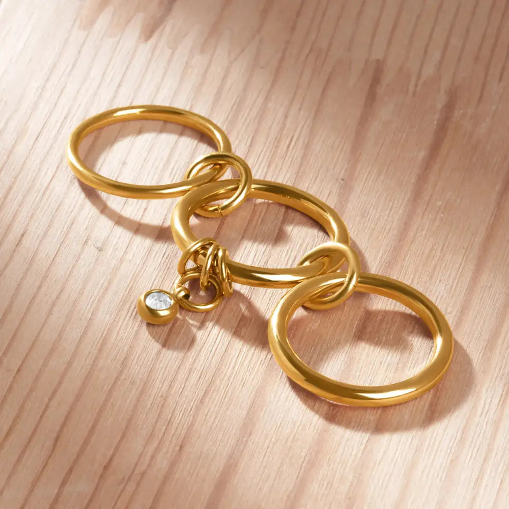 Stacked Round Hoops Ring