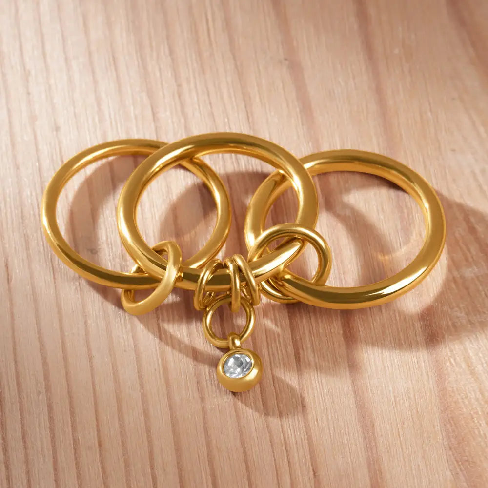 Stacked Round Hoops Ring