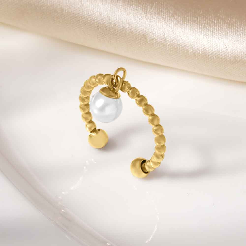 Pearl Charm Rope Ring