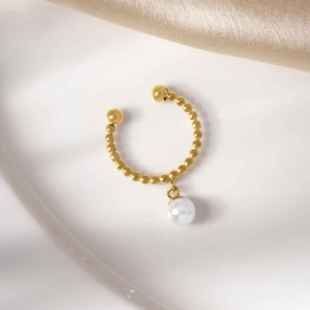 Pearl Charm Rope Ring