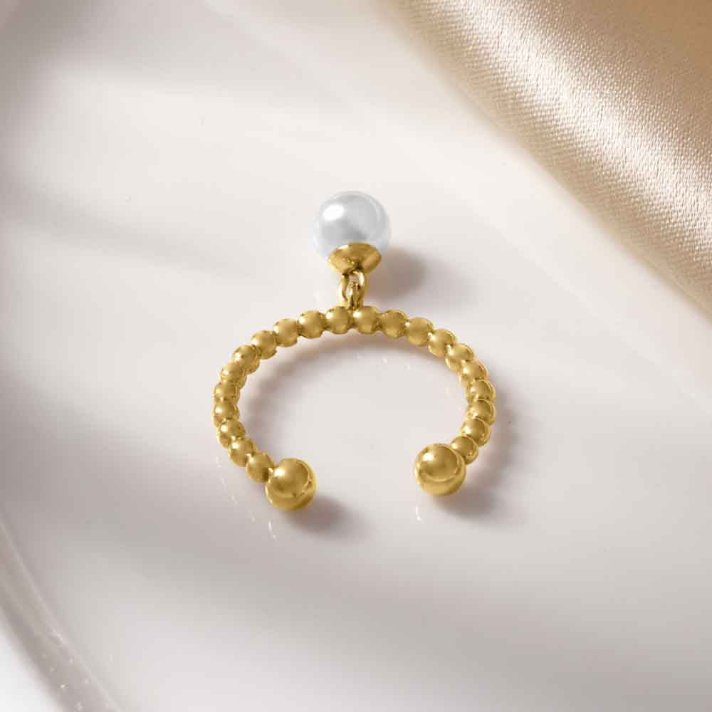 Pearl Charm Rope Ring