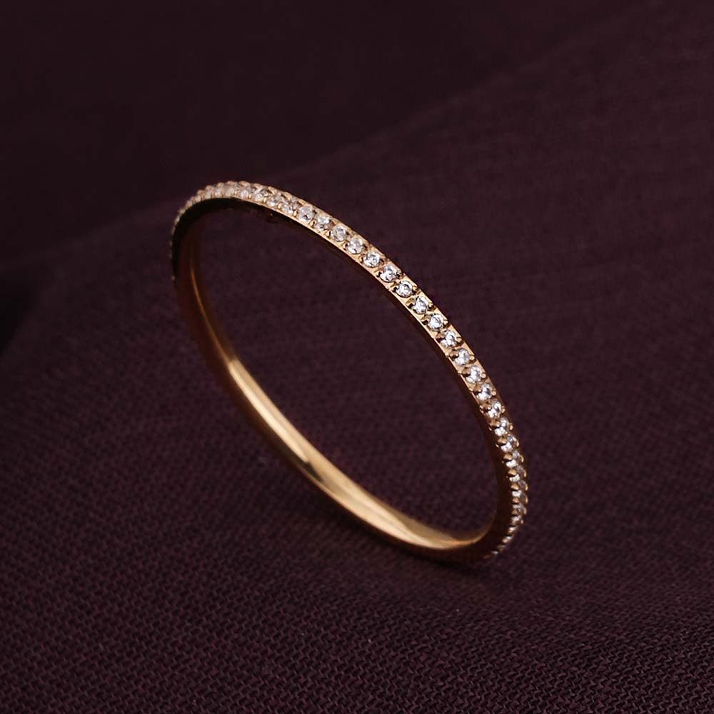 Delicate Stone Studded Band Ring