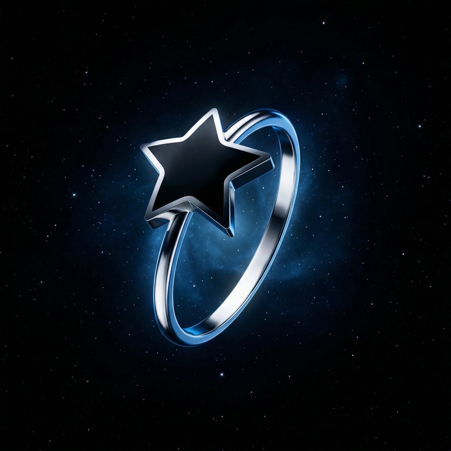 Black Star 925 Silver Ring