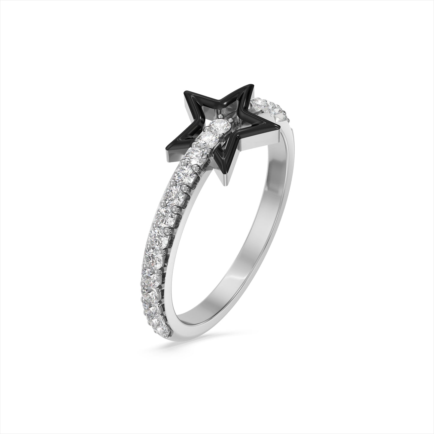 Starlight Noir CZ 925 Silver Ring