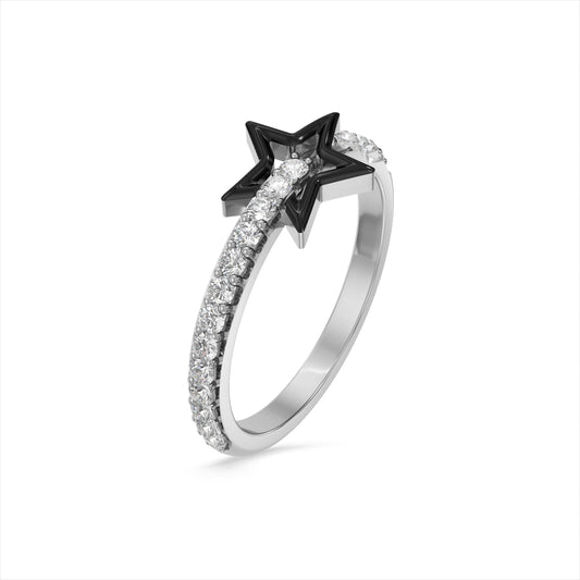 Starlight Noir CZ 925 Silver Ring
