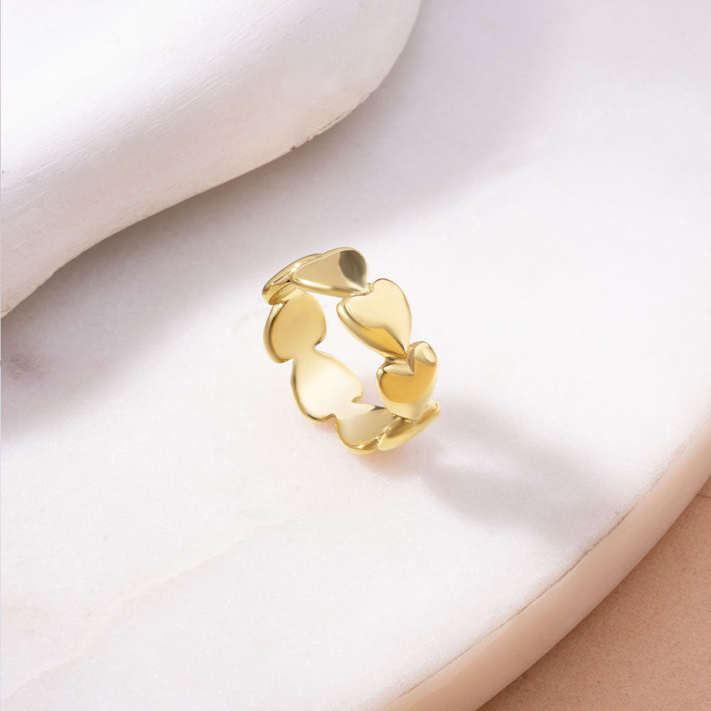 Bold Heart Linked Ring