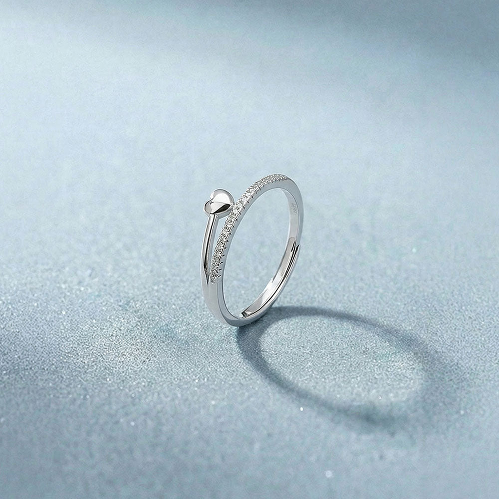 Mini Heart Regal Glow 925 Sterling Silver Ring