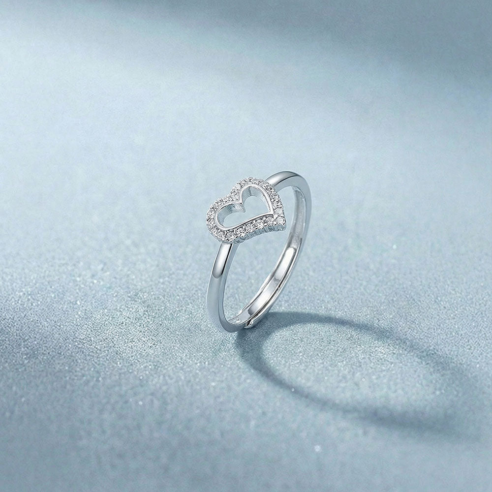 Halo Heartline 925 Sterling Silver Ring