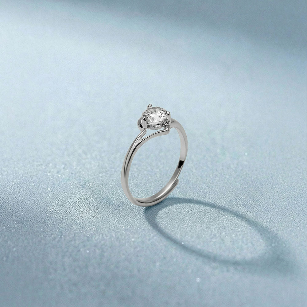 Elegant Solitaire 925 Sterling Silver Ring