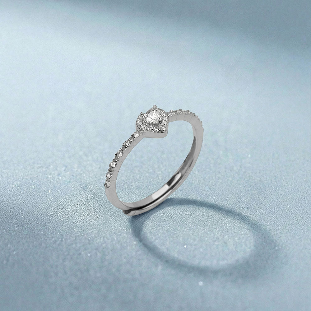 Mini Heart Sparkline 925 Sterling Silver Ring