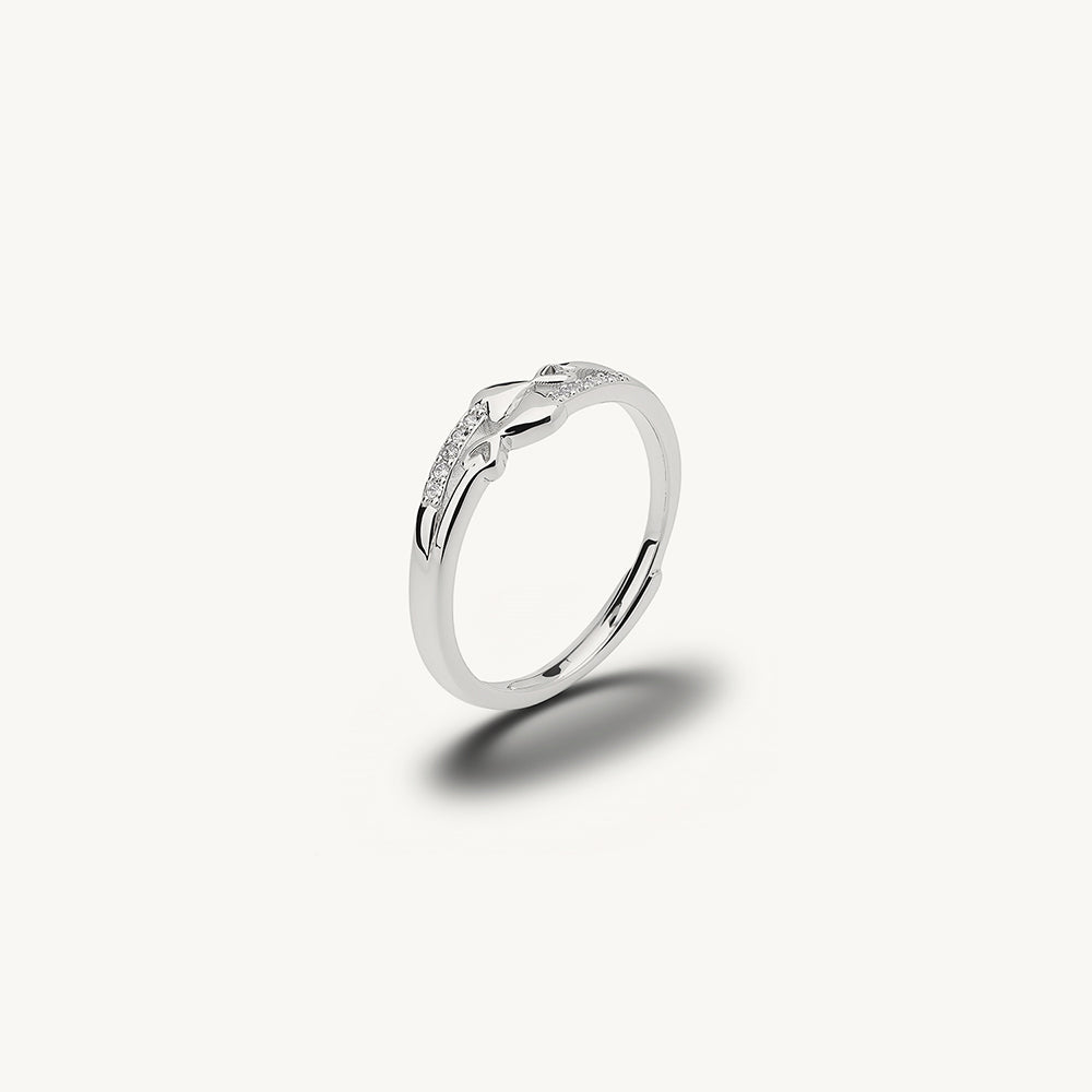 Interlocked Heart Sparkle 925 Sterling Silver Ring