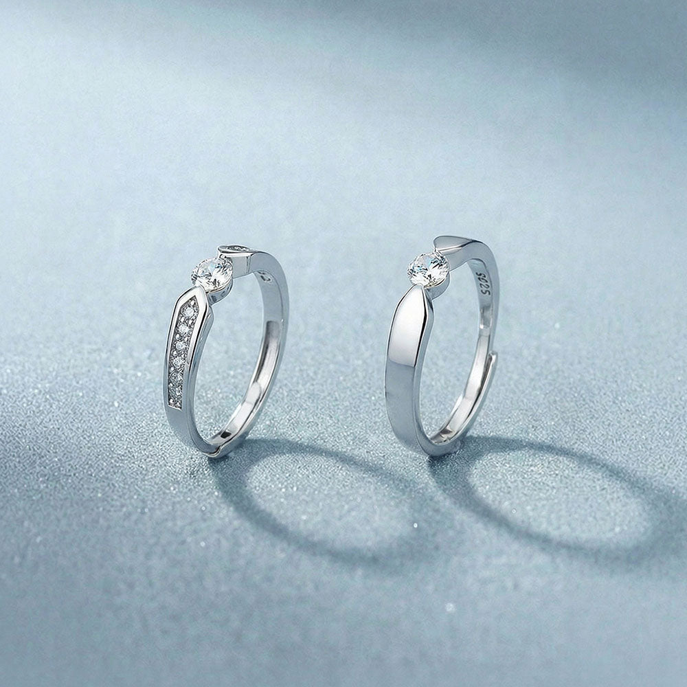 Twin Spark 925 Sterling Silver Stack Rings