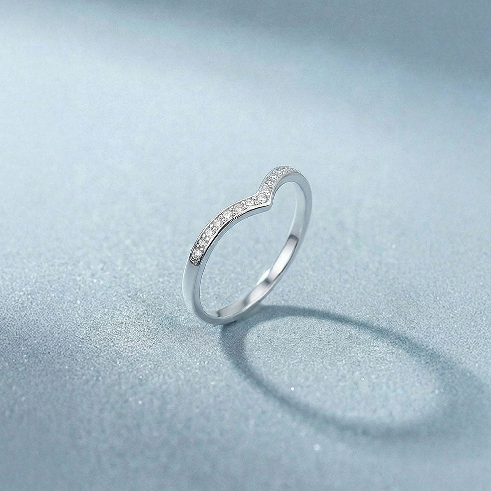 Gleaming Chevron 925 Sterling Silver Ring