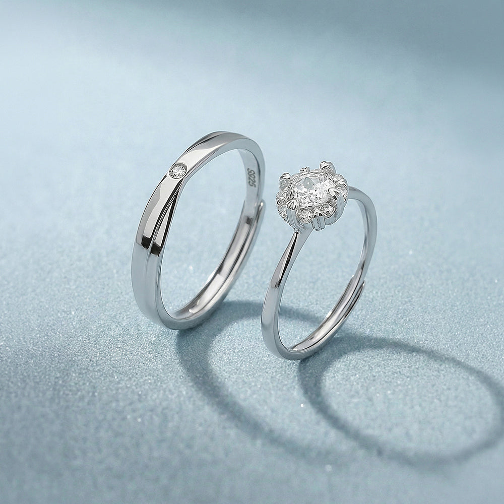 Celestial Sparkle 925 Sterling Silver Stackable Rings