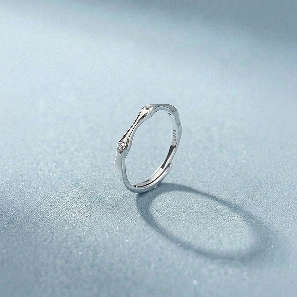 Crystal Linked 925 Sterling Silver Ring