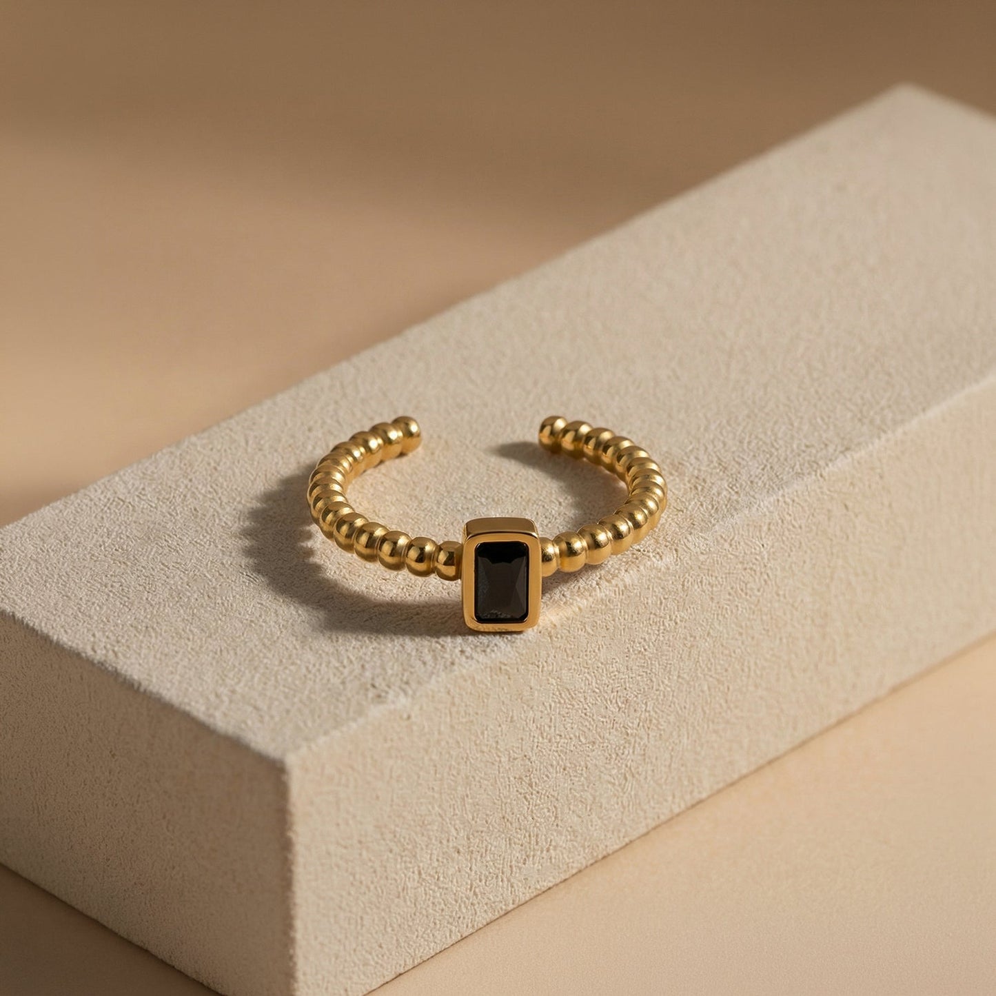 Noir Motif Bead Ring