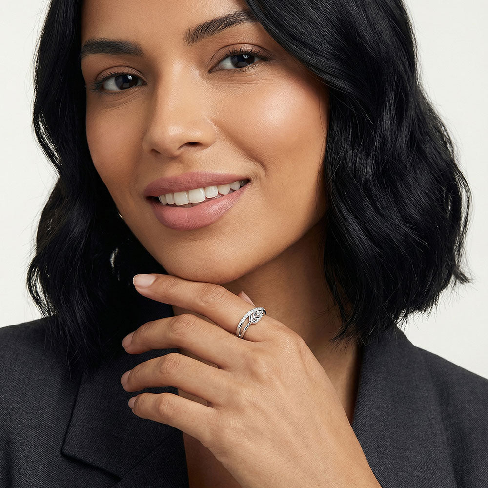 Floral Layer Line 925 Sterling Silver Ring