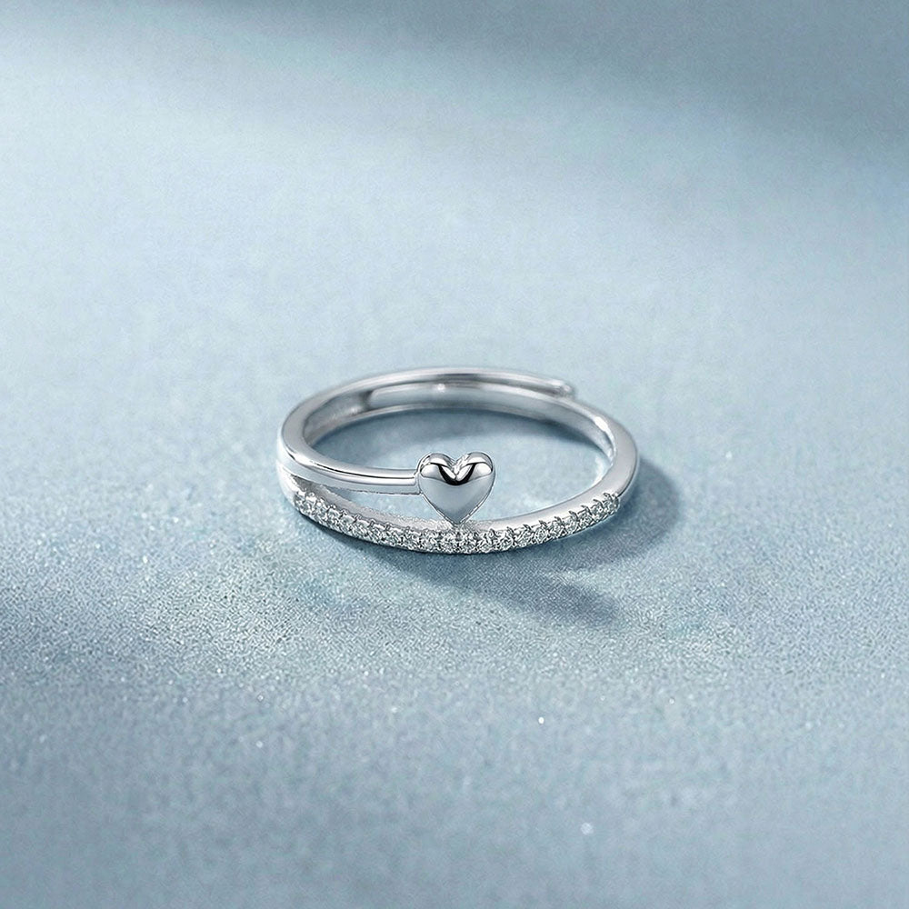 Mini Heart Regal Glow 925 Sterling Silver Ring