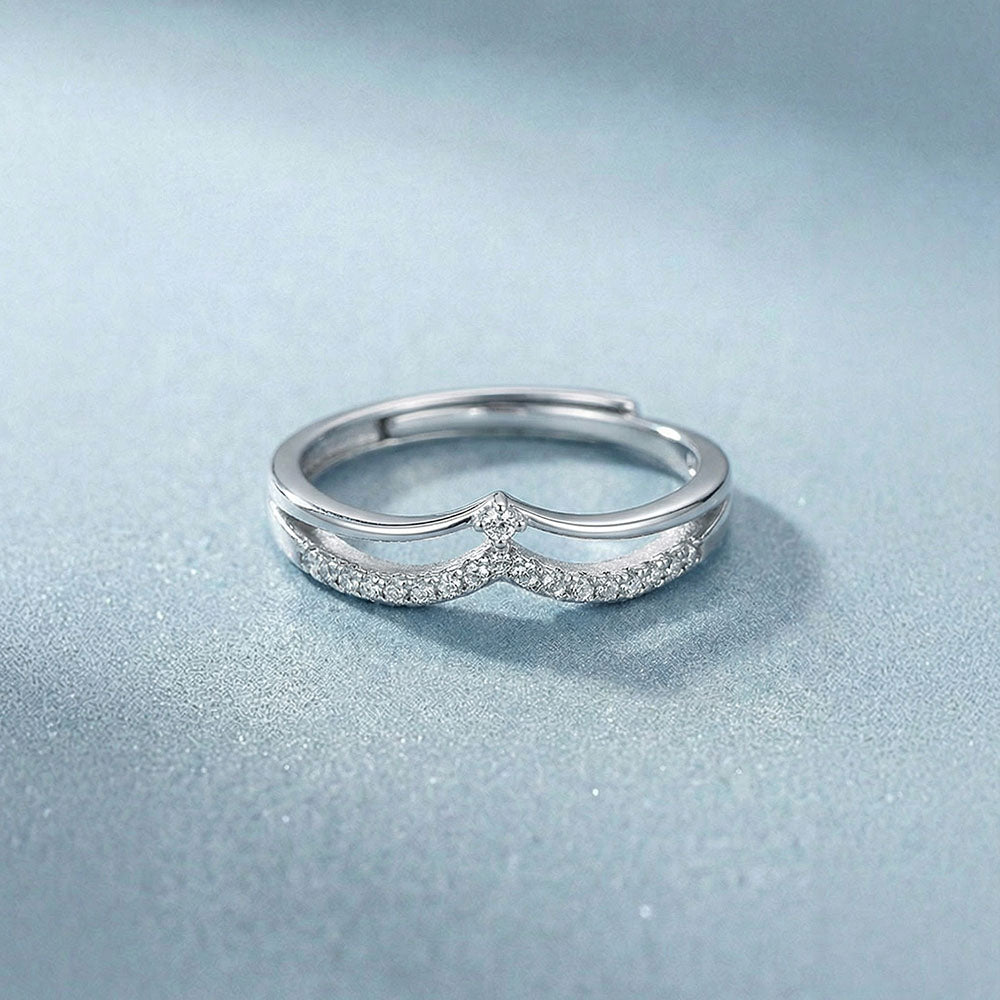 Dual Layer Sparkline 925 Sterling Silver Ring