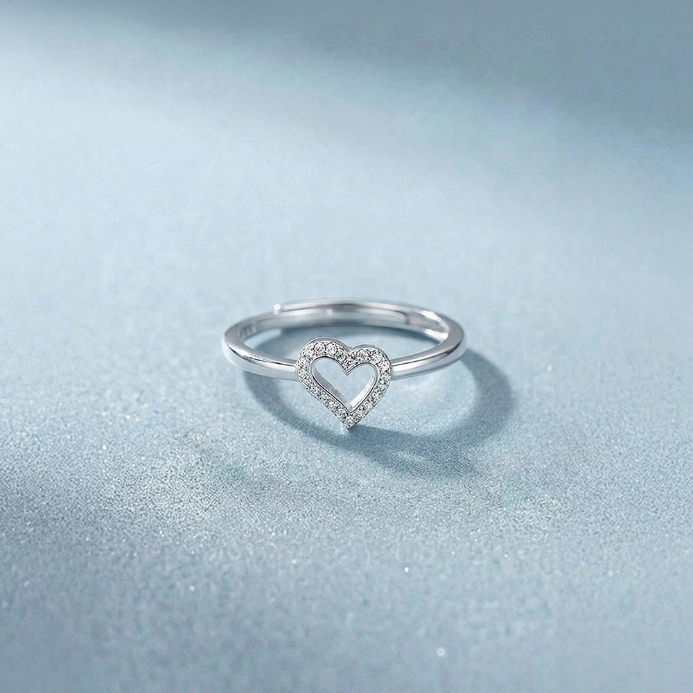 Halo Heartline 925 Sterling Silver Ring