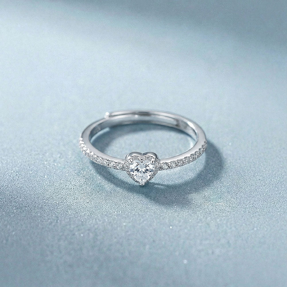 Mini Heart Sparkline 925 Sterling Silver Ring