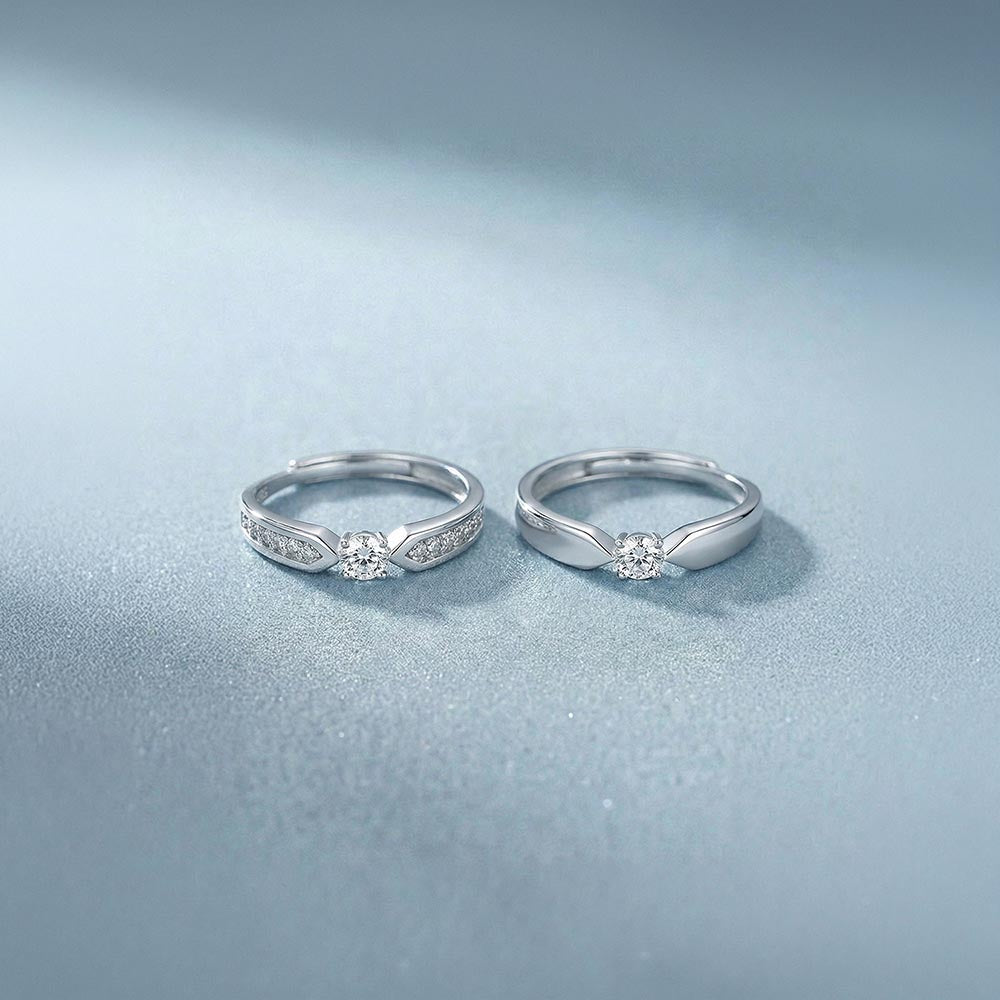 Twin Spark 925 Sterling Silver Stack Rings