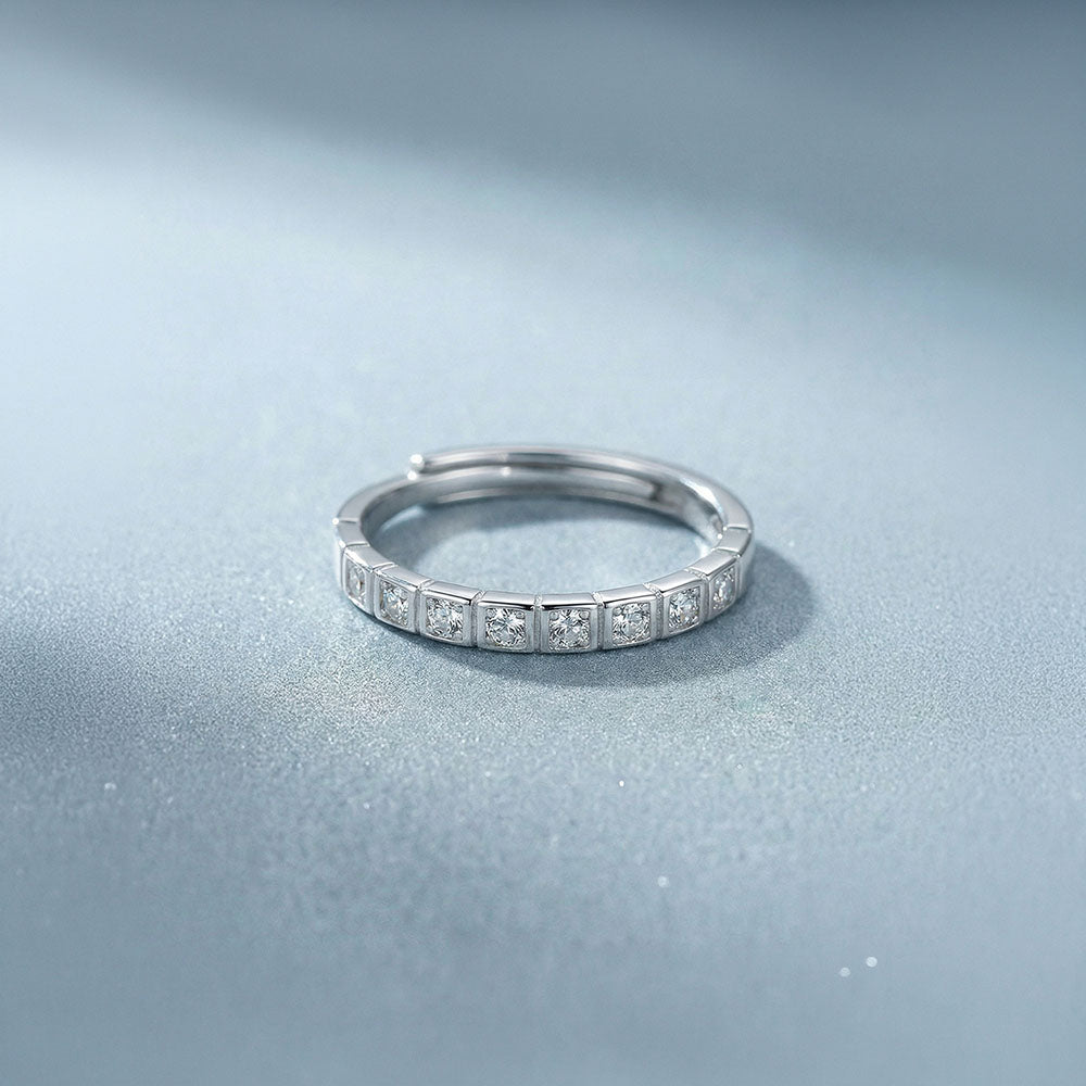 Gleaming Line Structured 925 Sterling Silver Ring