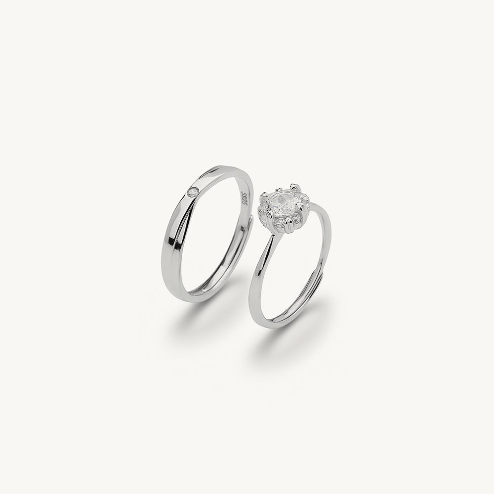 Celestial Sparkle 925 Sterling Silver Stackable Rings