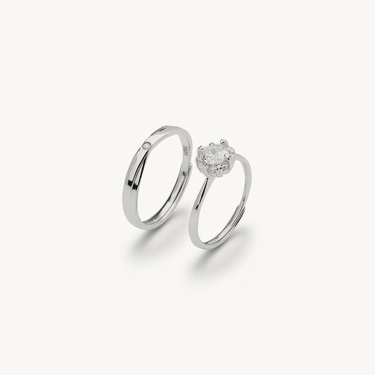 Celestial Sparkle 925 Sterling Silver Stackable Rings