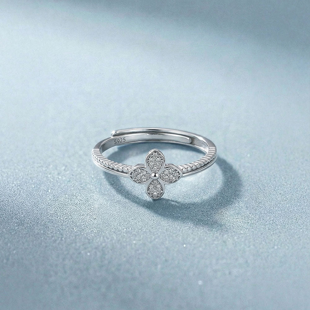 Floral Motif 925 Sterling Silver Ring
