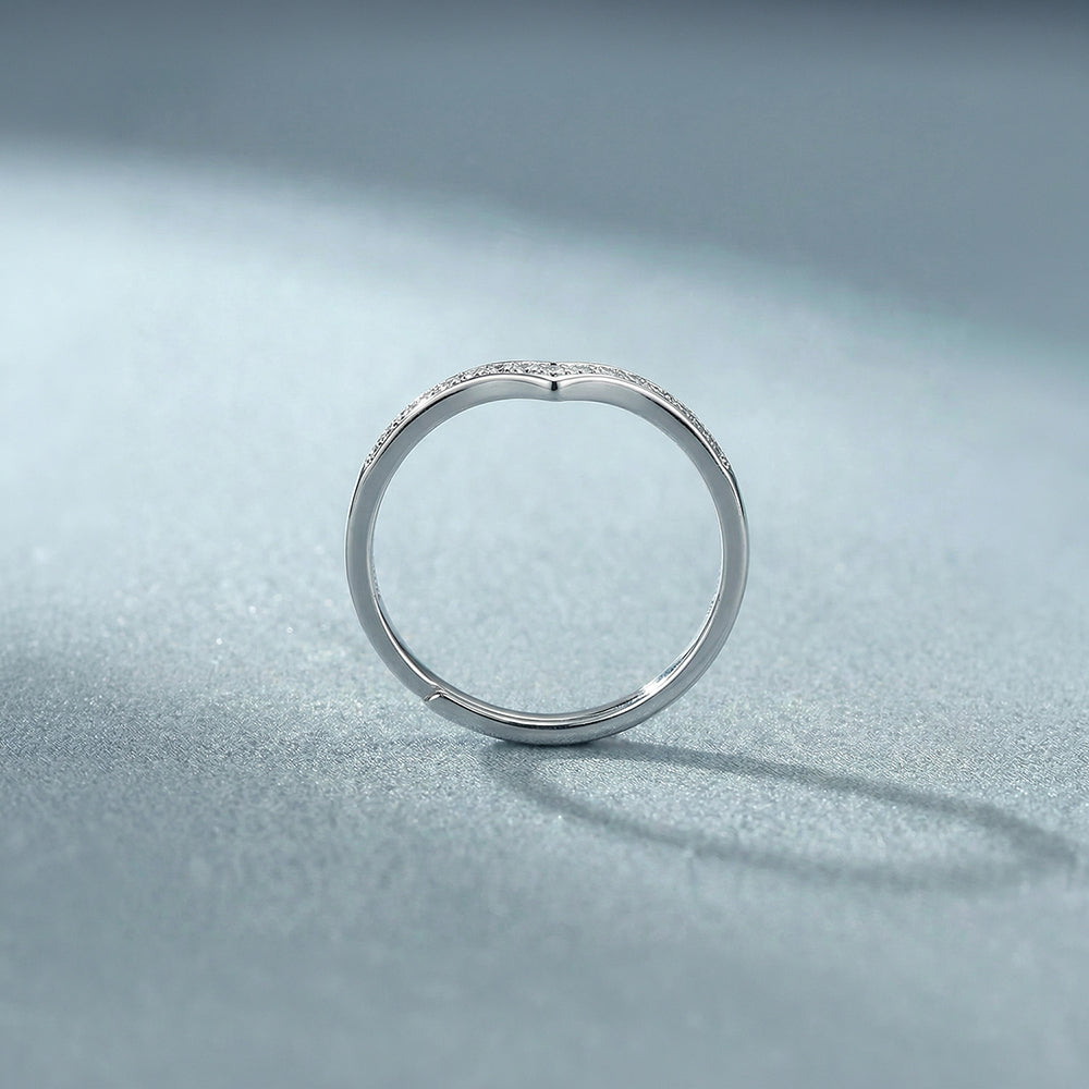 Gleaming Chevron 925 Sterling Silver Ring