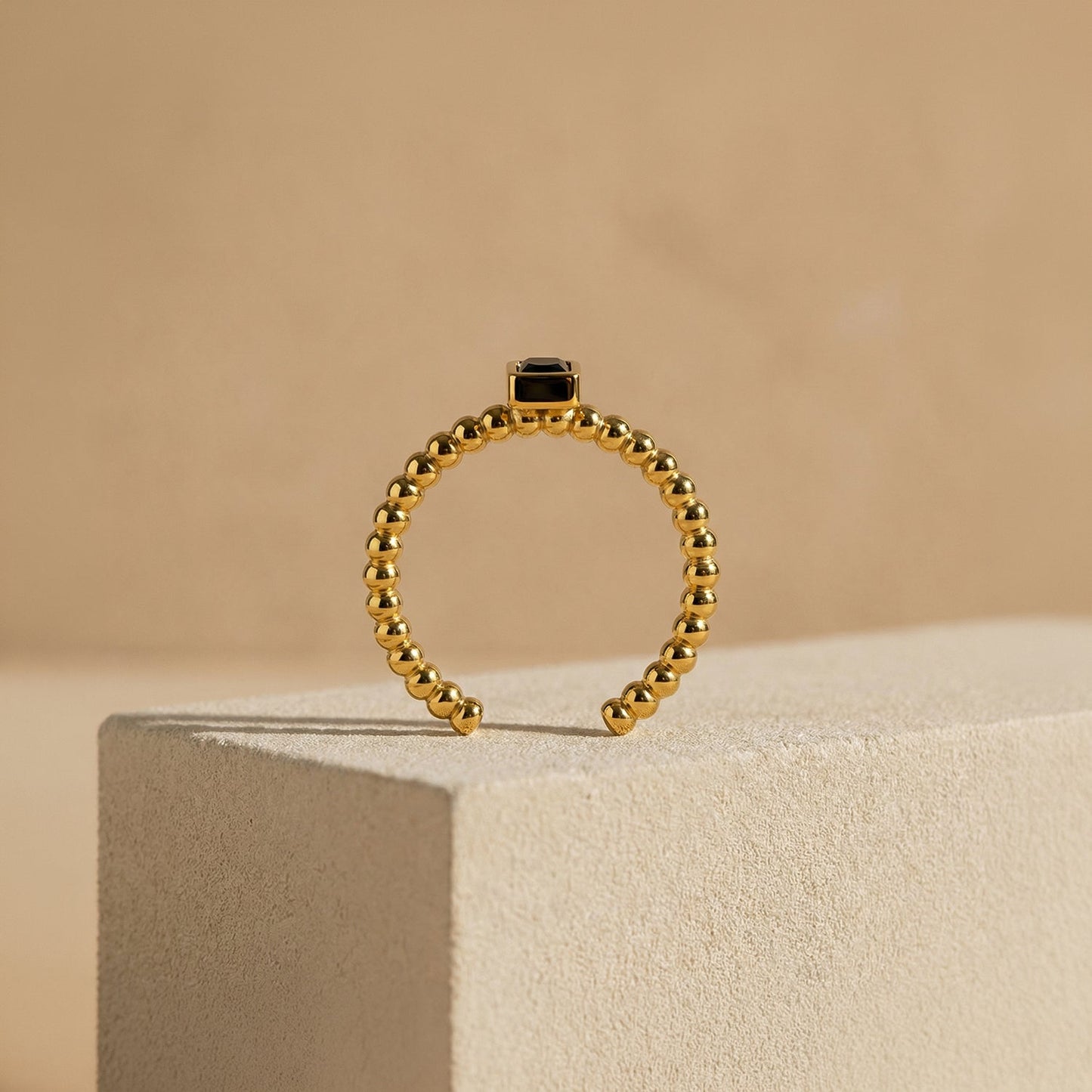 Noir Motif Bead Ring