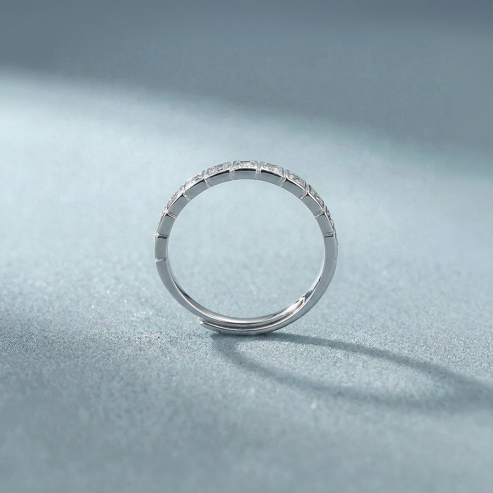 Gleaming Line Structured 925 Sterling Silver Ring